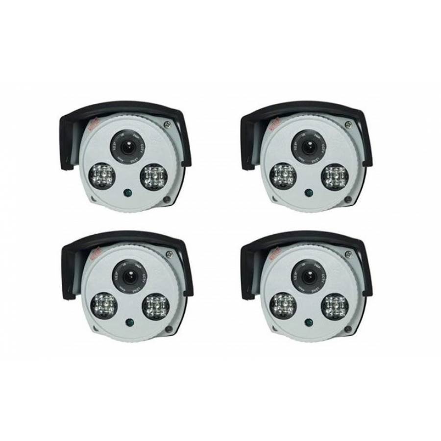 Kit Supraveghere Si Securitate Profesional Klausstech, Wireless, 4 Camere Incluse, Compatibil Ios, Android & Pc, Functie Nightvison, Usor De Instalat Si Montat, Design Modern, Alb&negru