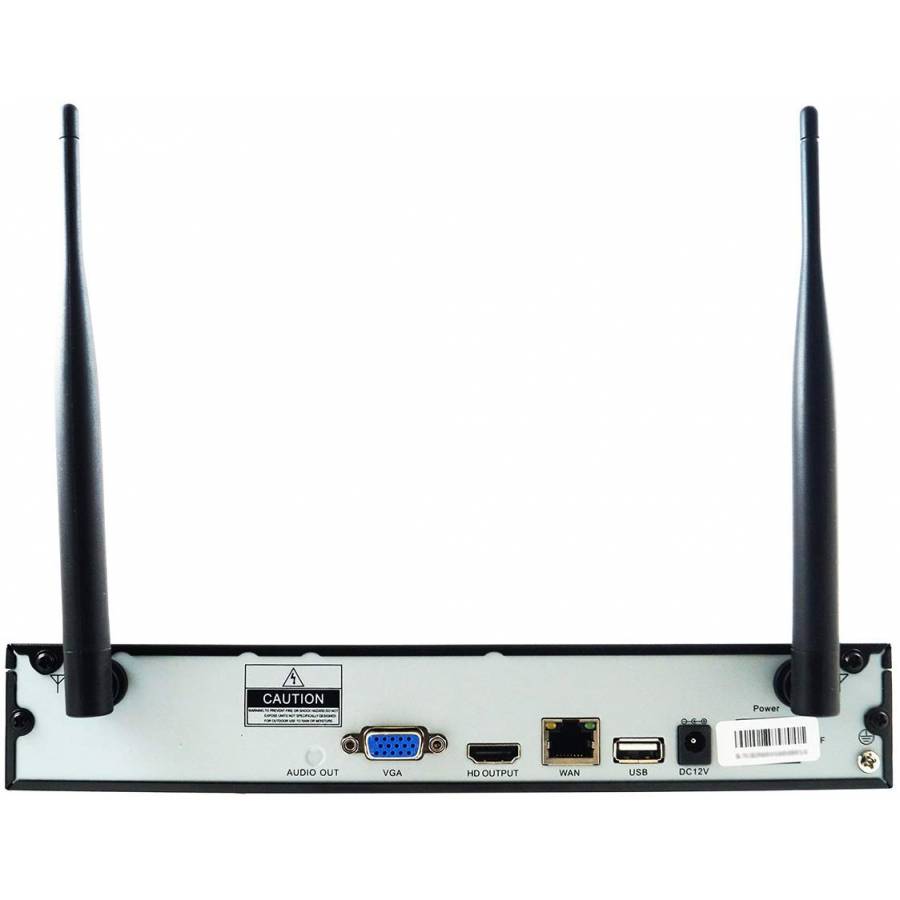 Kit Supraveghere Si Securitate Profesional Klausstech, Wireless, 4 Camere Incluse, Compatibil Ios, Android & Pc, Functie Nightvison, Usor De Instalat Si Montat, Design Modern, Alb&negru