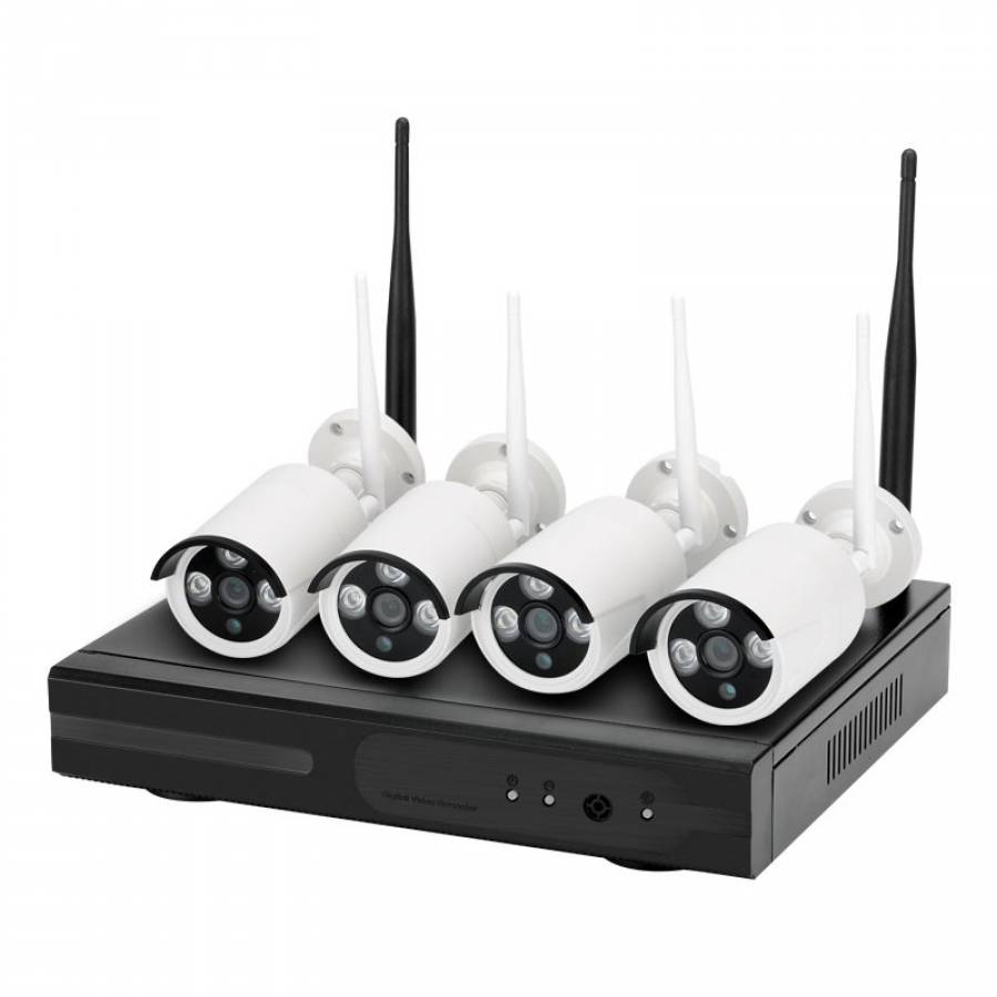 Kit Supraveghere Video Cctv Nvr, Wireless, Hdmi, Lan, Wi-fi, 4 Bucati
