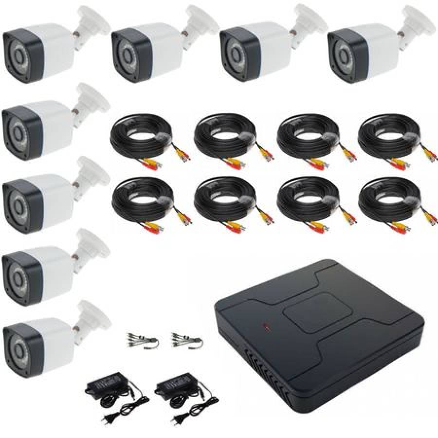 Kit Supraveghere Video Klausstech, Full Hd 2 Mp 8 Camere Sistem Plug & Play 2018