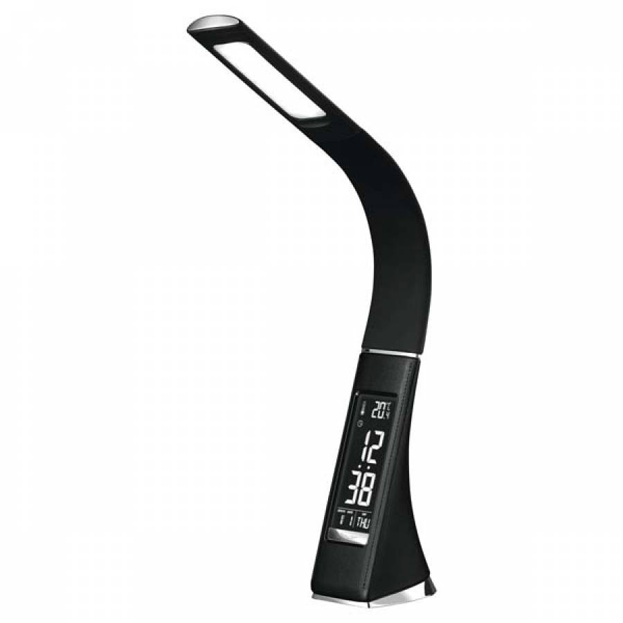Lampa Birou Cu Led Home , Putere 7 W, Functie Ceas ,functie Afisaj Termometru, 3 Trepte Pentru Reglare Luminozitate , Negru