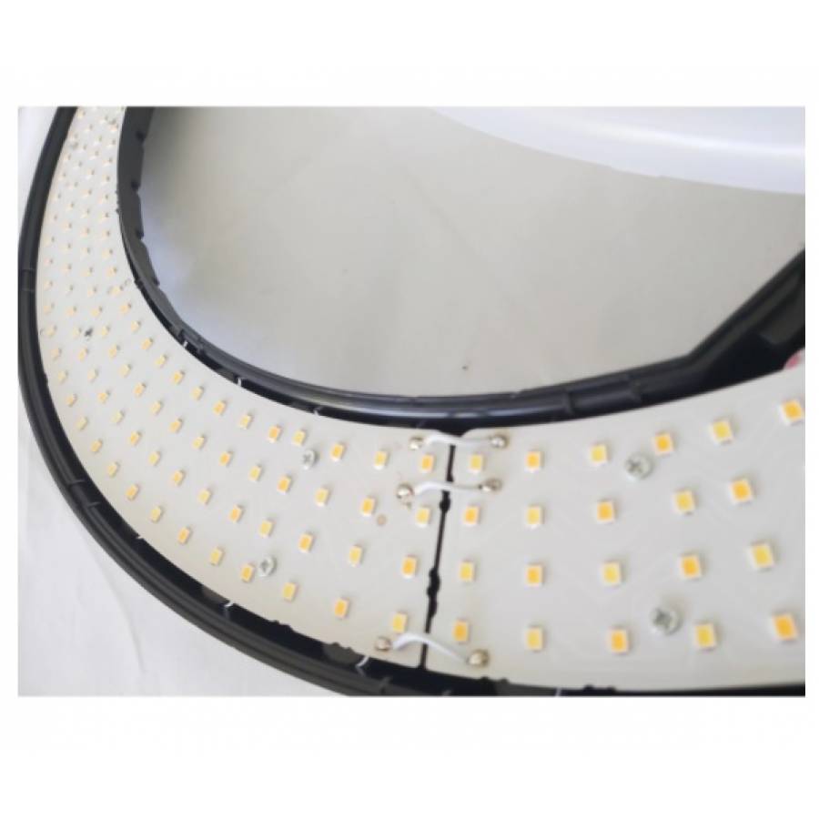 Lampa Circulara Profesionala Klausstech Pentru Make Up, Diametru 18 Inch/ 46 Cm, 416 Led Smd, Trepied De 210 Cm Inclus, Design Modern, Alb