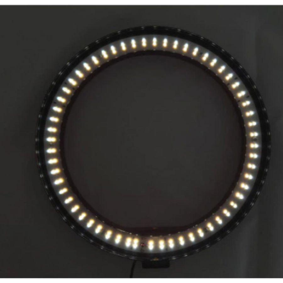 Lampa Circulara Ring Light KlaussTech, 120 Led-uri Smd, Putere 50w, Diametru 25.5cm, Suport Pentru Telefon Si Trepied Inclus, 10 Trepte De Lumina, Usb, 110-240 V, Negru / Alb