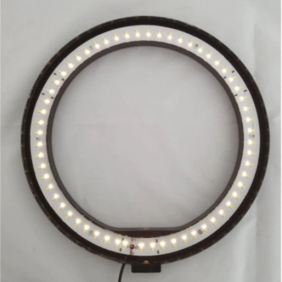 Lampa Circulara Ring Light KlaussTech, 120 Led-uri Smd, Putere 50w, Diametru 25.5cm, Suport Pentru Telefon Si Trepied Inclus, 10 Trepte De Lumina, Usb, 110-240 V, Negru / Alb