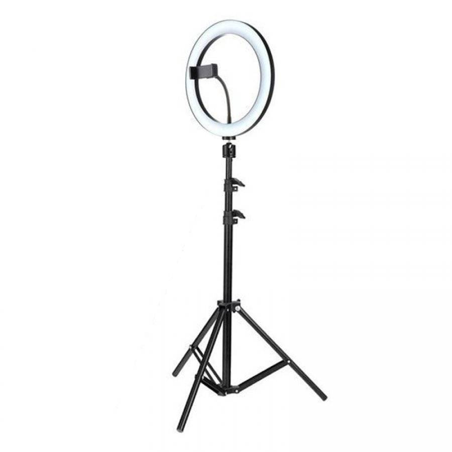 Lampa Circulara Ring Light, Diametru 26cm/10inch Led , Conectare Usb , 3 Moduri De Lumina , 10 Trepte Reglaj , Suport Telefon , Telecomanda Selfie , Trepied 210cm Inclus, Urban Trends ®
