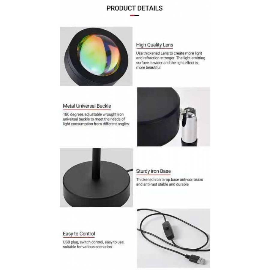 Lampa Cu Lupa, Videografie, Efect De Apus De Soare, Usor De Folosit, Ergonomica, Negru