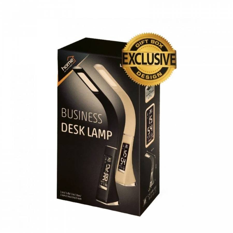 Lampa De Birou Cu Led Home , Putere 7 W, Functie Ceas ,functie Afisaj Termometru, 3 Trepte Pentru Reglare Luminozitate , Negru