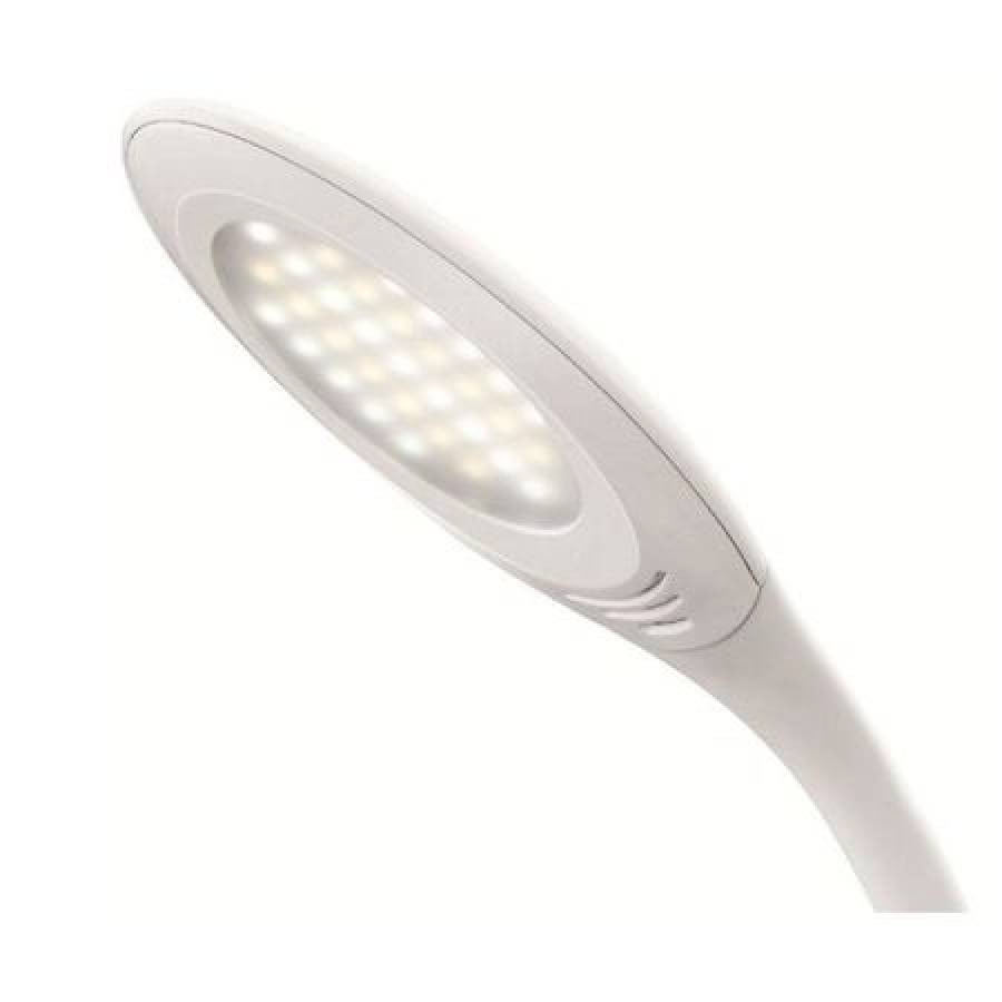 Lampa De Birou Multifunctionala, Lumina Led, Afisare Ceas, Termometru, Brat Flexibil, Butoane Tactile, Design Modern, Alb