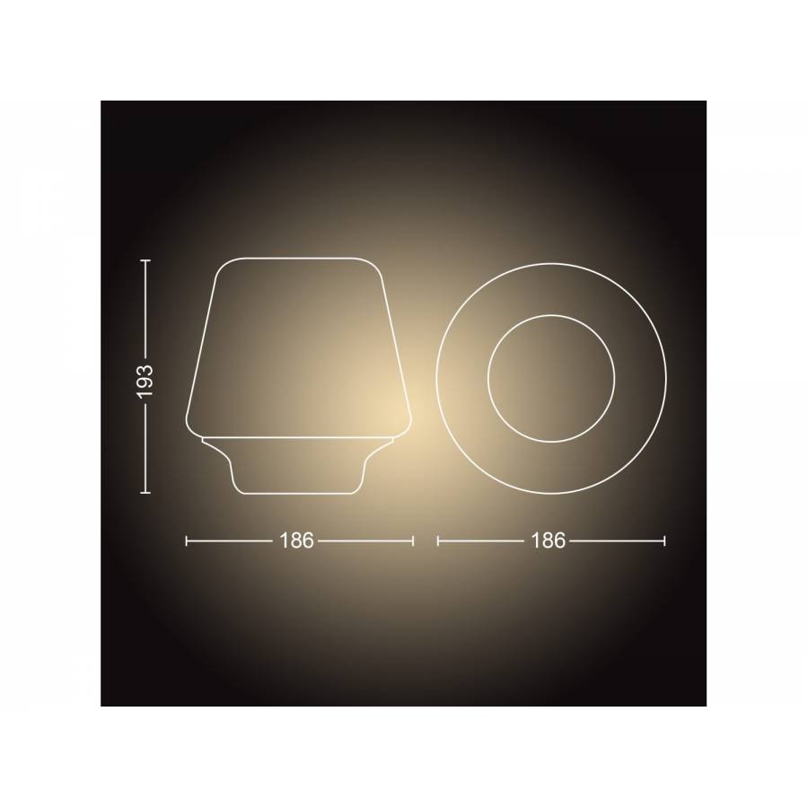 Lampa De Noptiera Philips Bec Led E27, Bridge/bluetooth, Intrerupator Variator, Sticla, Stil Modern, 25000 Ore, 806 Lm, 8.5 W, Ip20, Negru