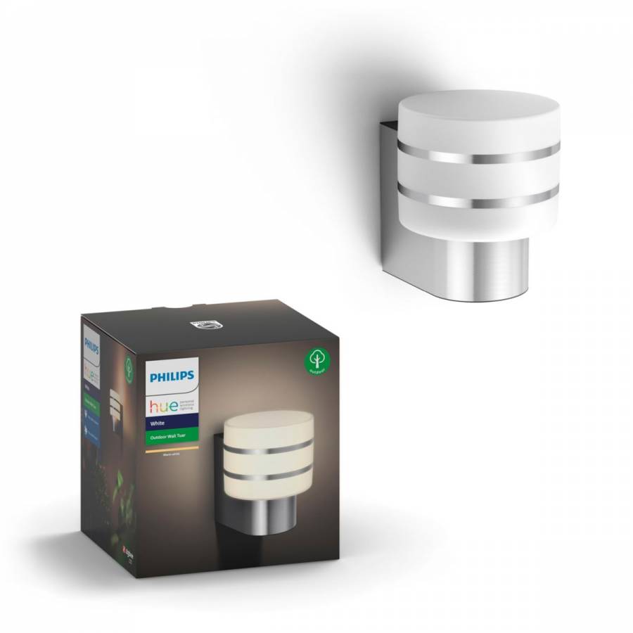 Lampa De Perete Exterior Philips, Rezistenta Ip44 La Intemperii,  Modern, Putere 9 W (60 W), 806 Lm, Material Aluminiu, Lumina Alba, Argintiu