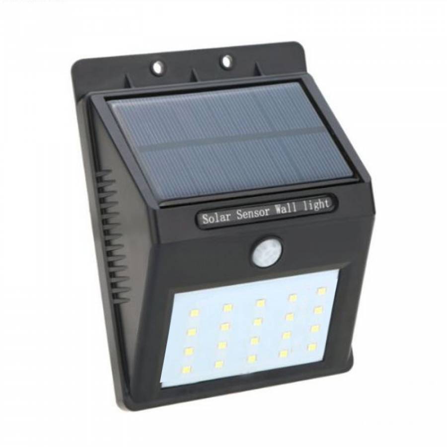 Lampa KlaussTech Cu Incarcare Solara Si Senzor Miscare, 20 X Led, Negru