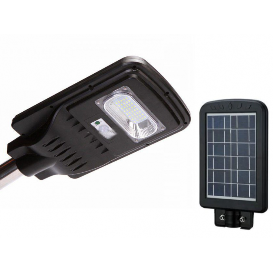 Lampa Klausstech Stradala, Incarcare Solara, Putere 30 W, Senzor Crepuscular, Panou Solar, Carcasa Plastic/metal, 6500k, Negru