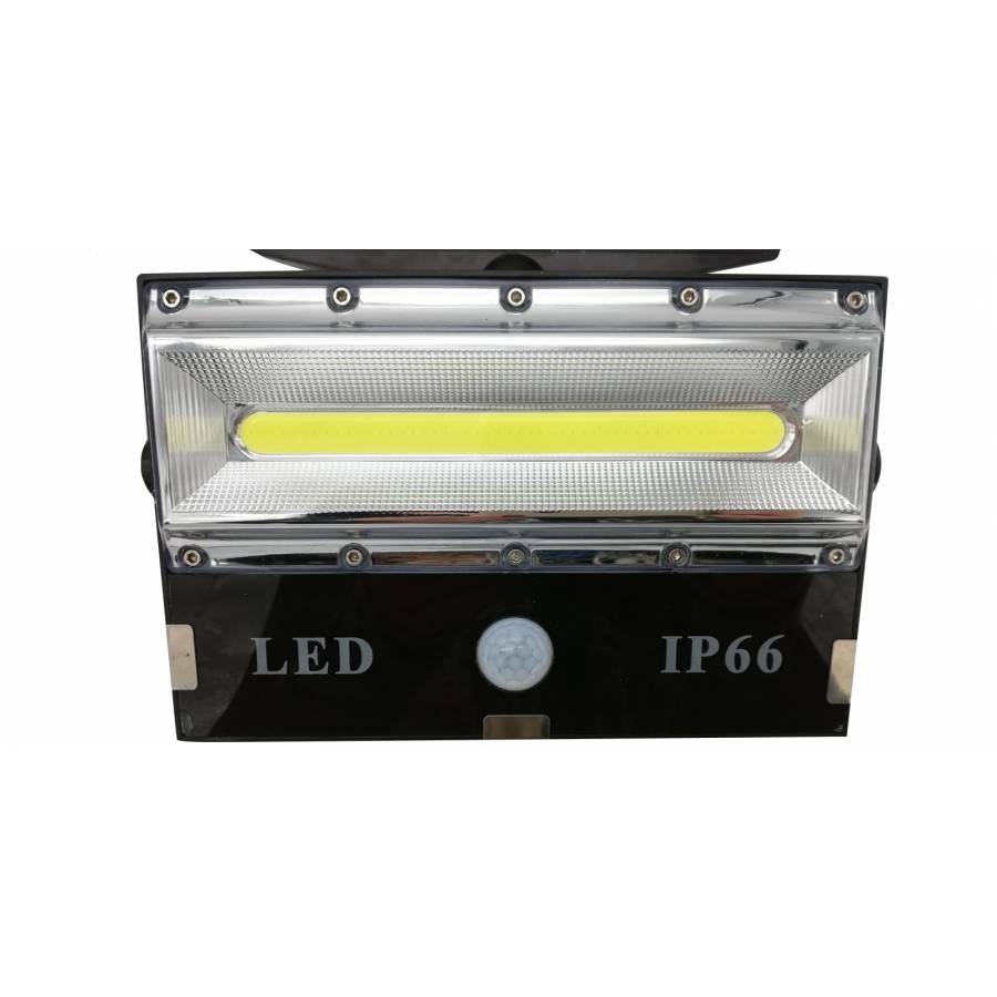 Lampa Led Cu Panou Solar Klausstech, Senzor De Miscare, Waterproof, Acumulator 4800 Mah, 50 Led-uri Incorporate, 3 Moduri De Iluminare, Design Modern, Negru