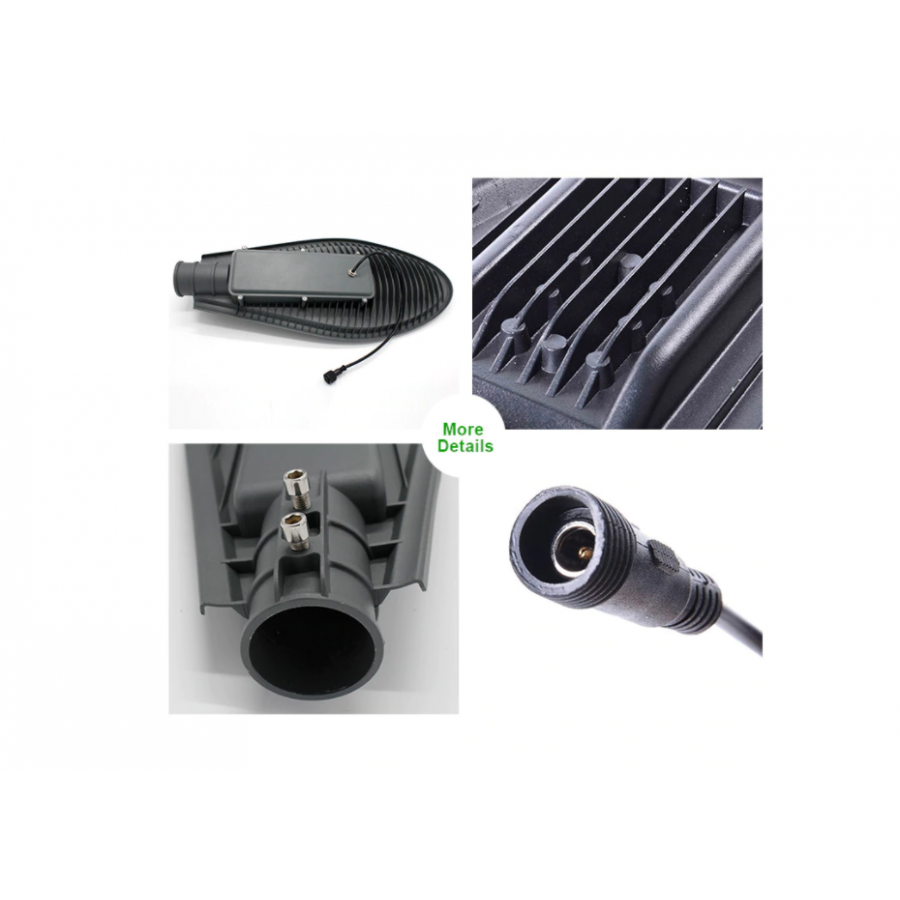 Lampa Led Klausstech, Putere 100w, Panou Solar Inclus, 9500 Lumeni, Ip65, Iluminare Pe 140 De Grade, Culoare Negru