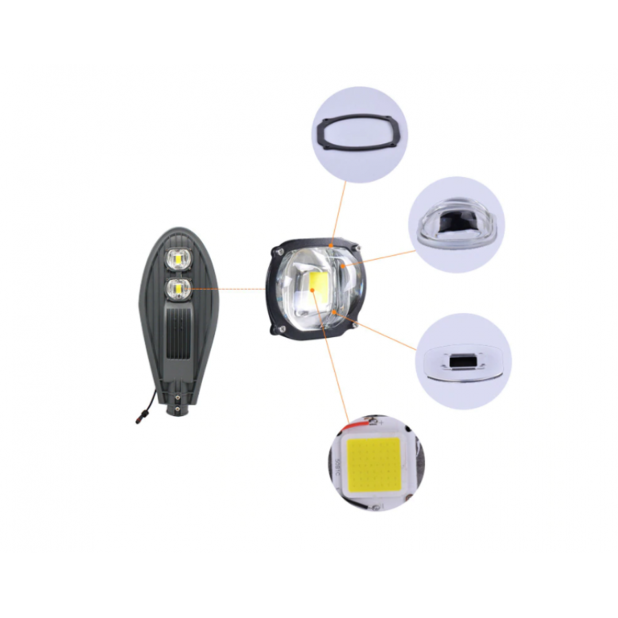 Lampa Led Klausstech, Putere 100w, Panou Solar Inclus, 9500 Lumeni, Ip65, Iluminare Pe 140 De Grade, Culoare Negru