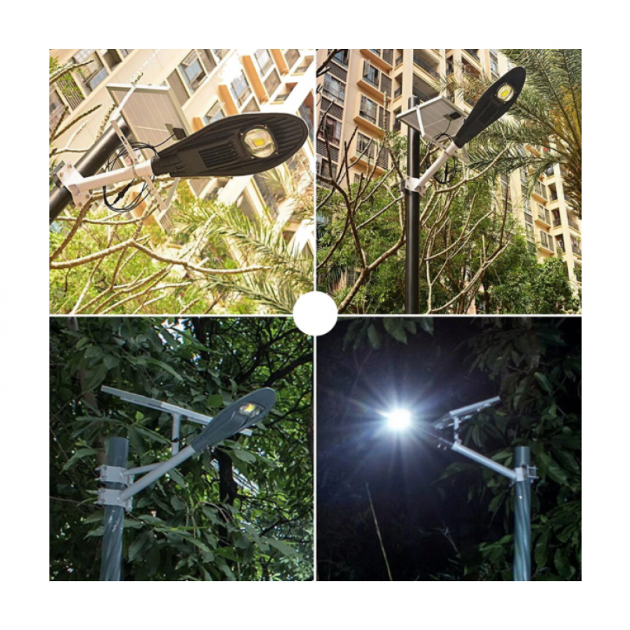 Lampa Led Klausstech, Putere 30w, Panou Solar Inclus, 2850 Lumeni, Ip65, Iluminare Pe 140 De Grade, Culoare Negru