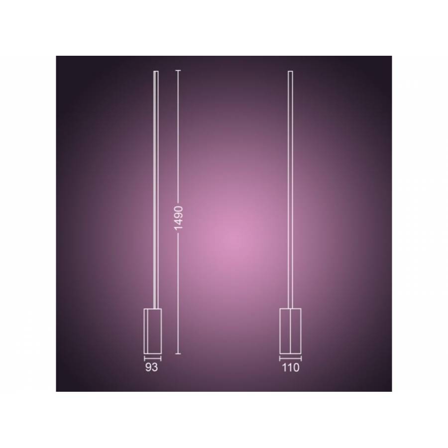 Lampa Led Pentru Pardoseala Philips, Compatibilitate Bluetooth Si Bridge, Ambianta Alba Si Culor, Control Prin Aplicatie, 32 W, Ip20, Argintiu