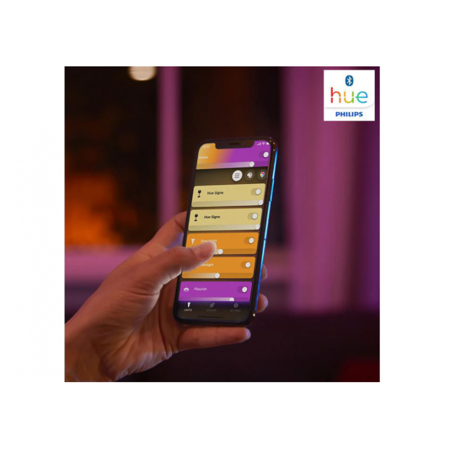 Lampa Led Rgb Masa Philips, Tehnologie Plug And Play, Control Aplicatie Prin Bluetooth, Control Voce, Ip20, 7.1 W, 50 - 60 Hz, 500 Lm, Alb