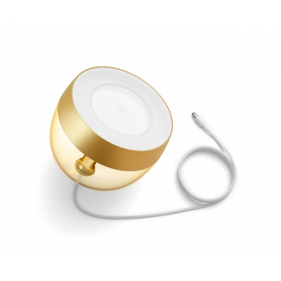 Lampa Led Rgb Philips Cu Lumina Alba Si Color, Bluetooth/bridge, Plug And Play, Sintetic Si Metal, 25000 Ore, 100 - 240 V, 50 - 60 Hz, Ip20, Auriu