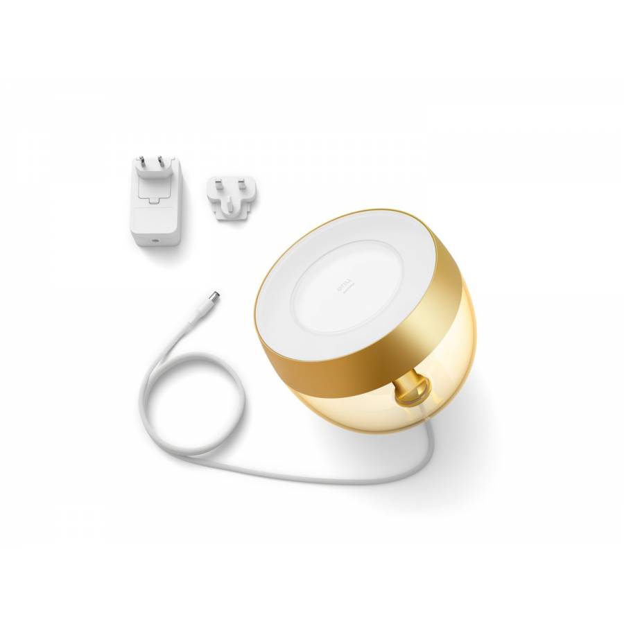 Lampa Led Rgb Philips Cu Lumina Alba Si Color, Bluetooth/bridge, Plug And Play, Sintetic Si Metal, 25000 Ore, 100 - 240 V, 50 - 60 Hz, Ip20, Auriu