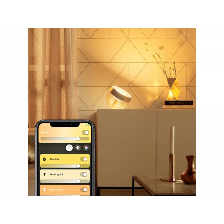 Lampa Led Rgb Philips Cu Lumina Alba Si Color, Bluetooth/bridge, Plug And Play, Sintetic Si Metal, 25000 Ore, 100 - 240 V, 50 - 60 Hz, Ip20, Auriu