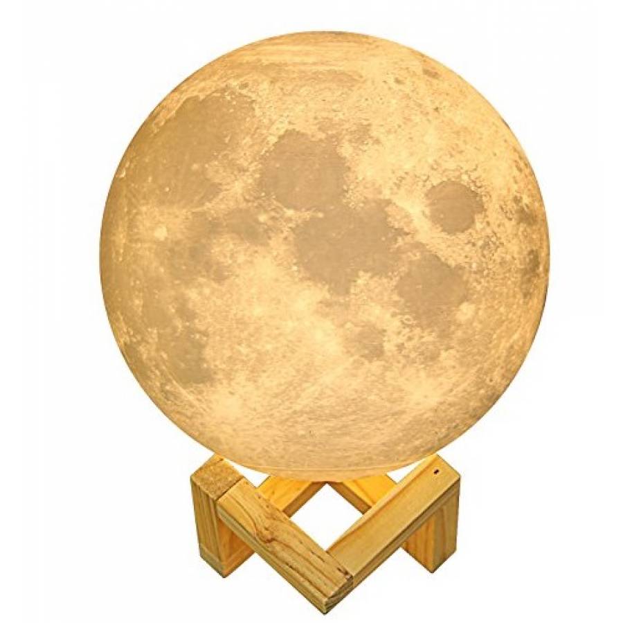 Lampa Luna 3d Klausstech ,  Culori Rgb , Functie Touch Control , Design Modern , Reincarcabila