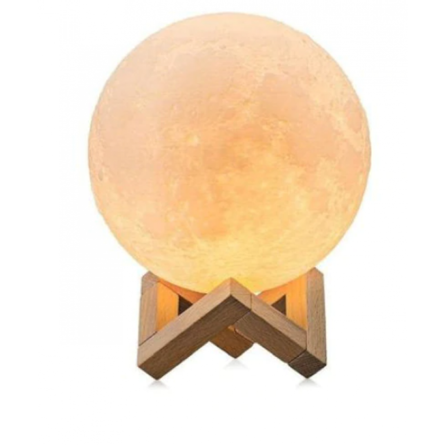 Lampa Luna 3d Klausstech,led, Reincarcabila, Suport Lemn