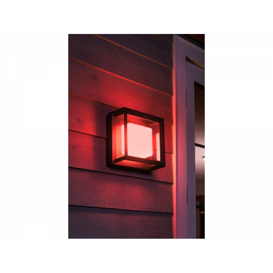 Lampa Philips De Perete Exterior Led Rgbw, Protectie Ip44, Material Aluminiu/sticla, Tehnologie Eyecomfort, 1150 Lm, Putere 15 W, Negru