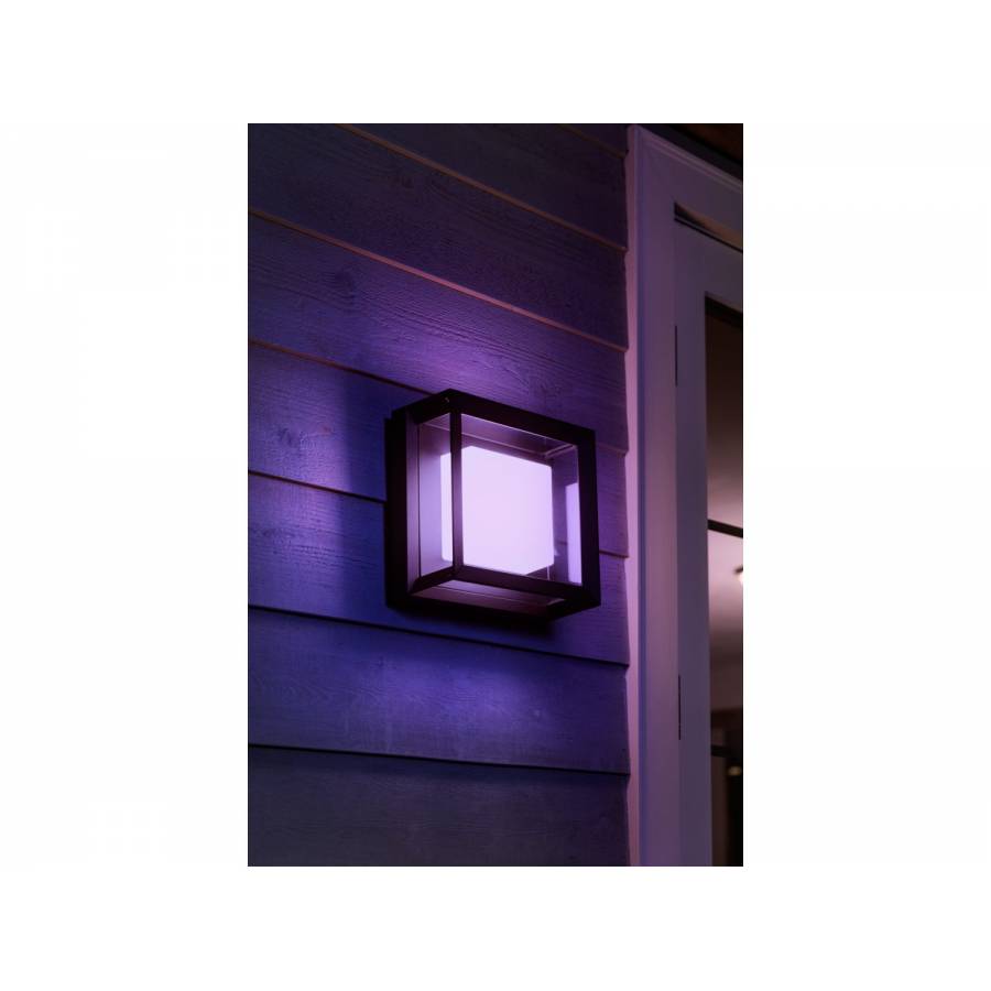 Lampa Philips De Perete Exterior Led Rgbw, Protectie Ip44, Material Aluminiu/sticla, Tehnologie Eyecomfort, 1150 Lm, Putere 15 W, Negru