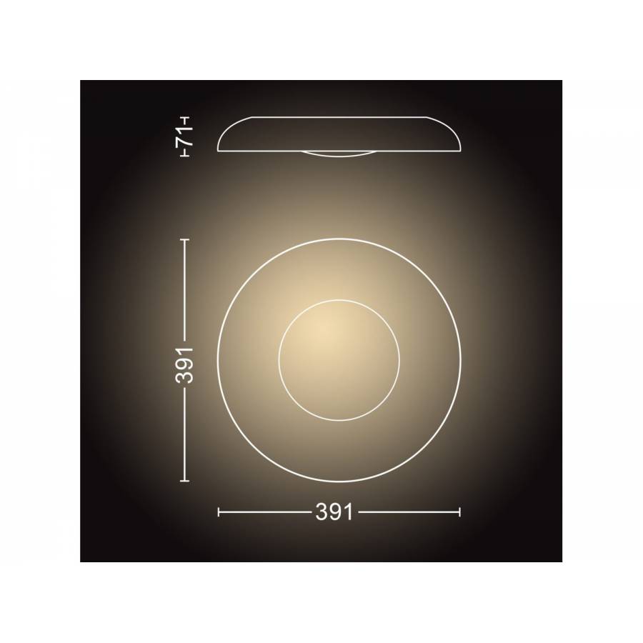 Lampa Philips De Plafon Cu Led Integrat, Ambianta Calda, Intrerupator Inclus, Control Bluetooth, Contemporan, Eyecomfort, 2400 Lm, 2200 6500 K, Negru