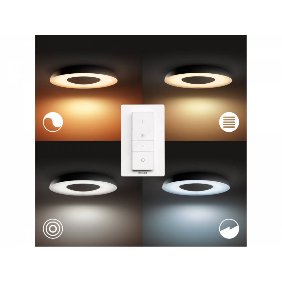 Lampa Philips De Plafon Cu Led Integrat, Ambianta Calda, Intrerupator Inclus, Control Bluetooth, Contemporan, Eyecomfort, 2400 Lm, 2200 6500 K, Negru