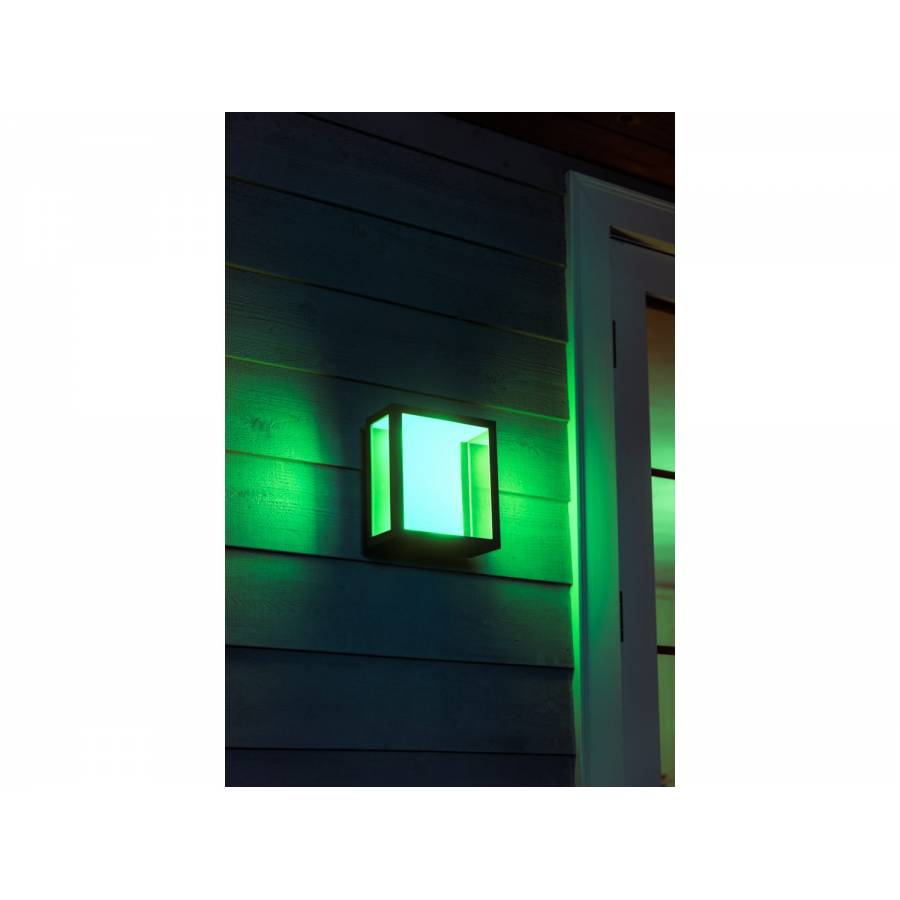 Lampa Philips Exterior Led Rgbw De Perete, Tensiune 230 V, Flux Luminos 1200 Lm, 6500 K, Bec Led, Grad Protectie Ip44, Material Metal/sticla, Negru