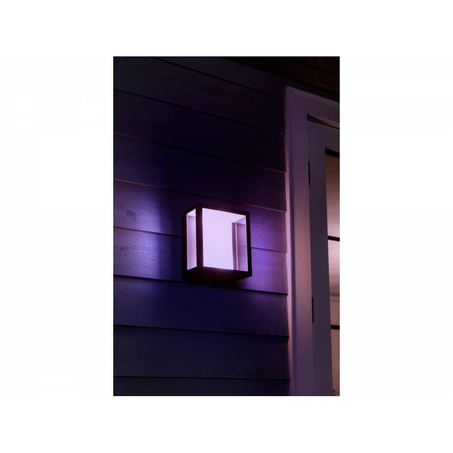 Lampa Philips Exterior Led Rgbw De Perete, Tensiune 230 V, Flux Luminos 1200 Lm, 6500 K, Bec Led, Grad Protectie Ip44, Material Metal/sticla, Negru