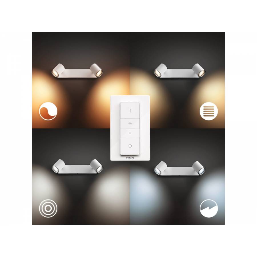 Lampa Philips Luminoasa Baie, Led Soclu Gu10, Control Bridge/bluetooth, Ambianta Alba, Intrerupator Inclus, Metal, 700 Lm, Ip44, Culoare Alb