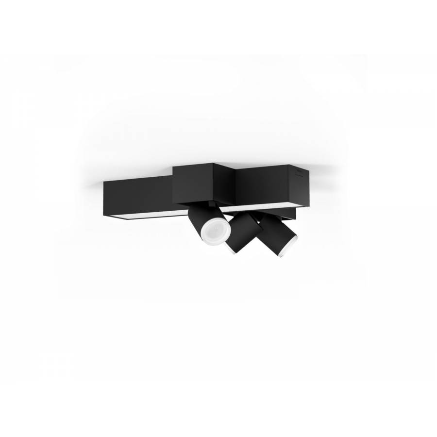 Lampa Plafon Cu 3 Spoturi Incrucisate, Bluetooth, Led Integrat, Metal, Contemporan, 15000 Ore, 2850 Lm, 2000 6500 K, 5.7 W, Negru