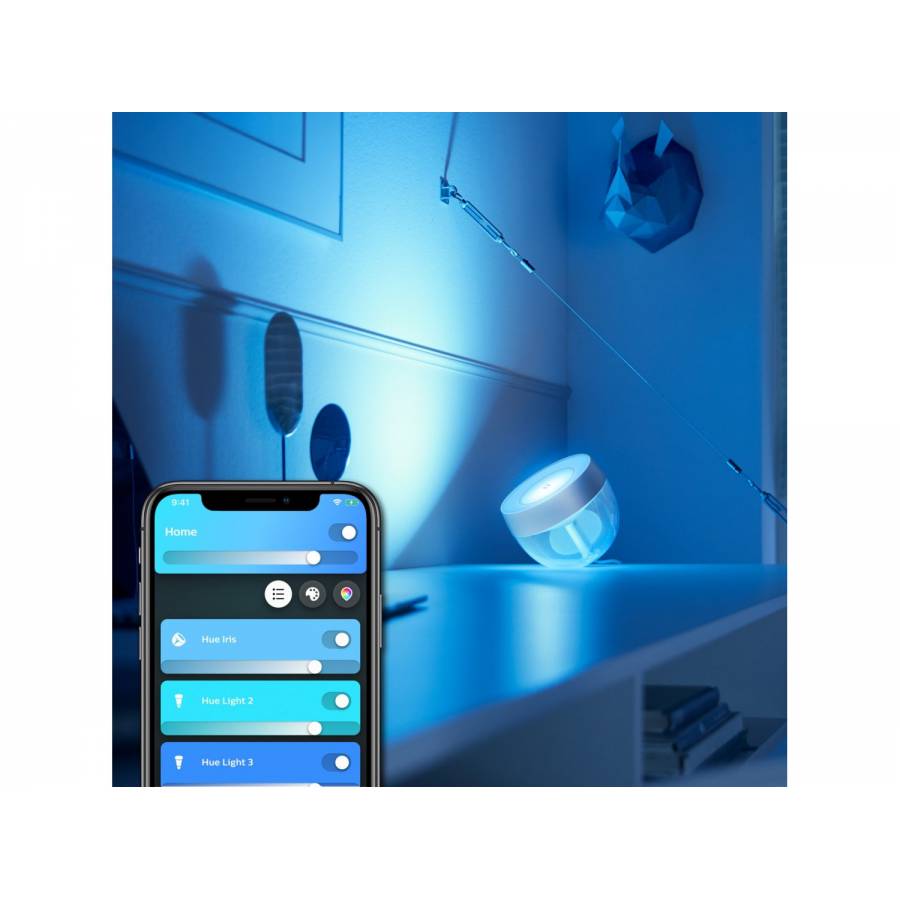 Lampa Smart Led Rgb Philips, Bluetooth/wireless, Sintetic Si Metal, Stil Modern, Design Glob, 8.1 W, 570 Lm, 25000 Ore, Ip20, Culoare Argintiu