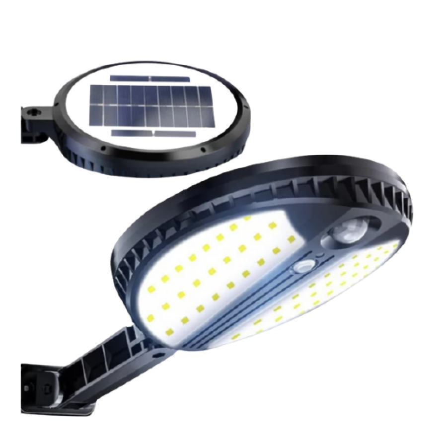 Lampa Solara Cu Senzor Klausstech, Rotunda,70 Led-uri, Rezistenta La Intemperii Si Apa, Usor De Instalat, Fara Fire, Design Compact Si Ergonomic, Negru