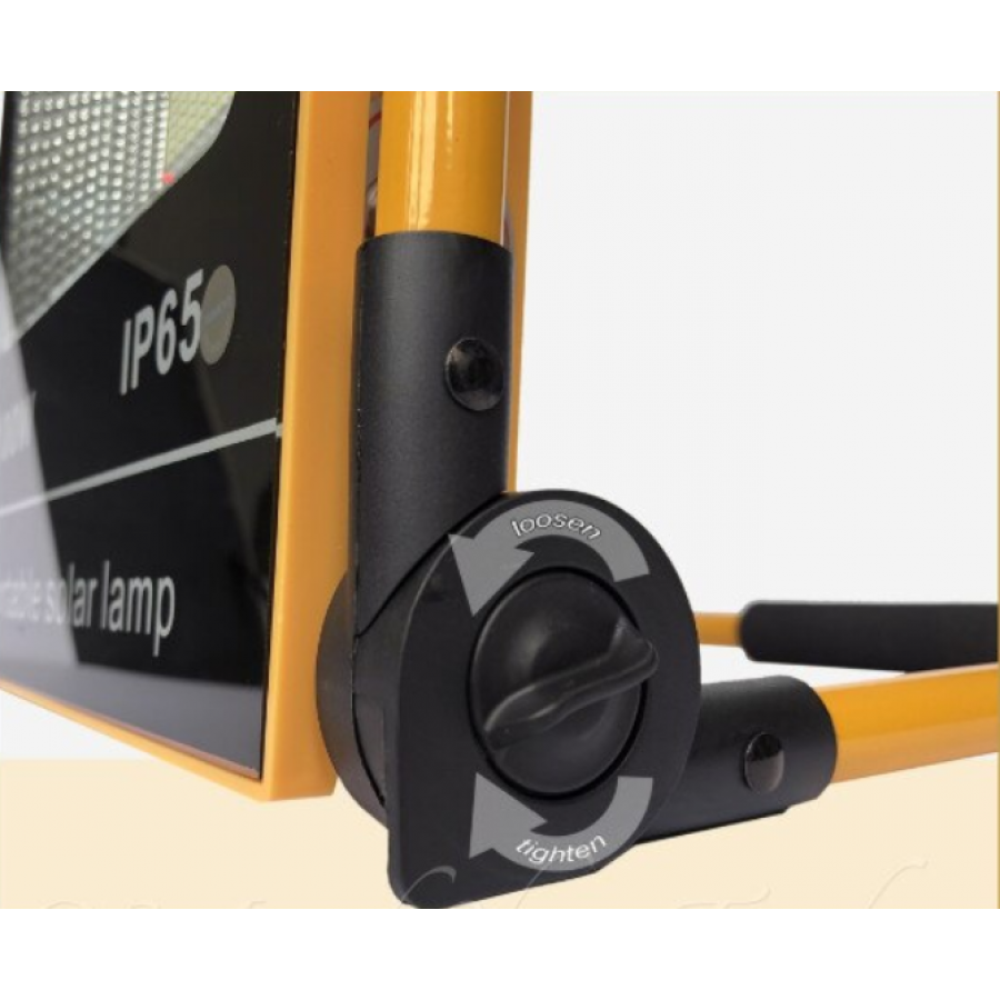 Lampa Solara De Exterior Portabila, 50w, Protectie Ip66, Incarcare Solara Sau De La Retea, Iluminare Led, Baterie 1300mah, Galben/negru