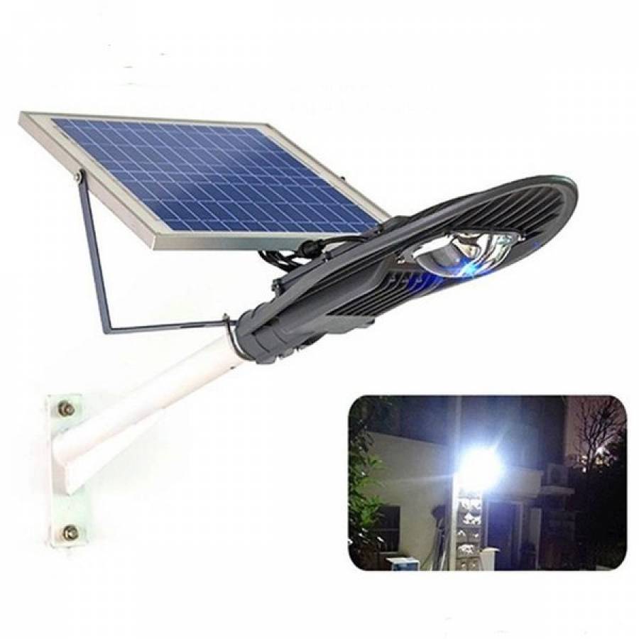 Lampa Solara De Exterior, Putere 20 W, Panou Solar Inclus, Tehnologie Led, Lumina Alba, Protectie Ip 65, Manevrabilitate Ridicata, Usor De Instalat, Negru