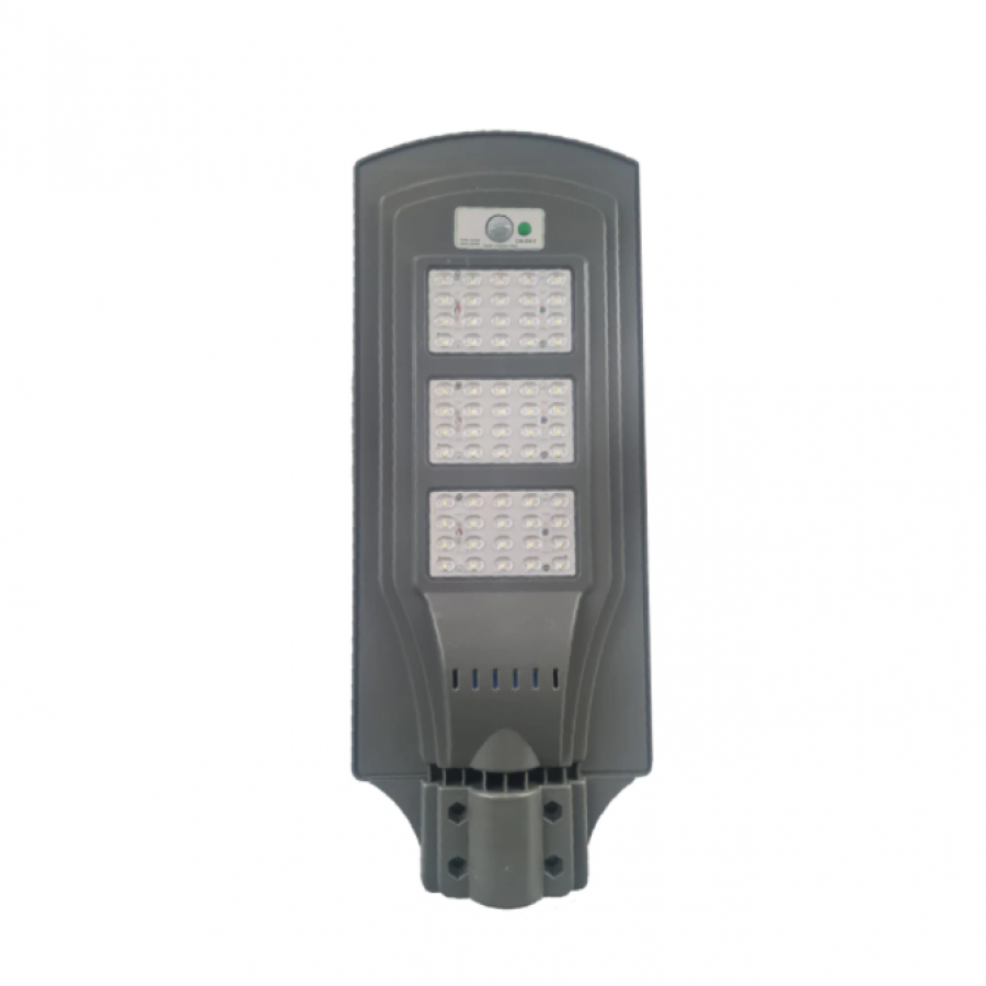 Lampa Solara De Strada Klausstech Din Material Abs, Putere 300 W, Rezistenta La Apa Ip65, Senzor Miscare, Lumina Rece, Design De Exterior, Gri