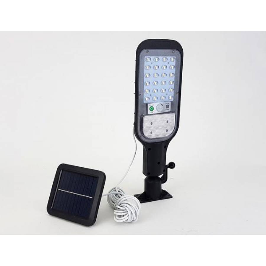 Lampa Solara De Strada Klausstech, Material Abs, Tehnologie Senzor De Miscare, 24 Surse De Iluminare Led, Baterie Inclusa 2400 Mah, 5 V, Culoare Negru