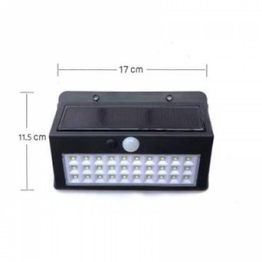 Lampa Solara Klausstech, Senzor De Miscare, 30 Led-uri Tip Smd, Incarcare Solara, Design Compact Si Ergonomic, Rezistenta La Intemperii Si Socuri, Usor De Instalat, Lumina Alba, Negru