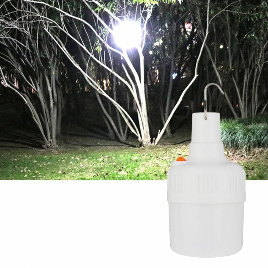 Lampa Solara Led De Urgenta Klausstech, Consum Redus De Energie, Incarcare Solara/retea, Carlig Pentru Prindere, Incarcator Inclus, Luminozitate Intensa, Indicator Baterie,  Design Ergonomic, Alb