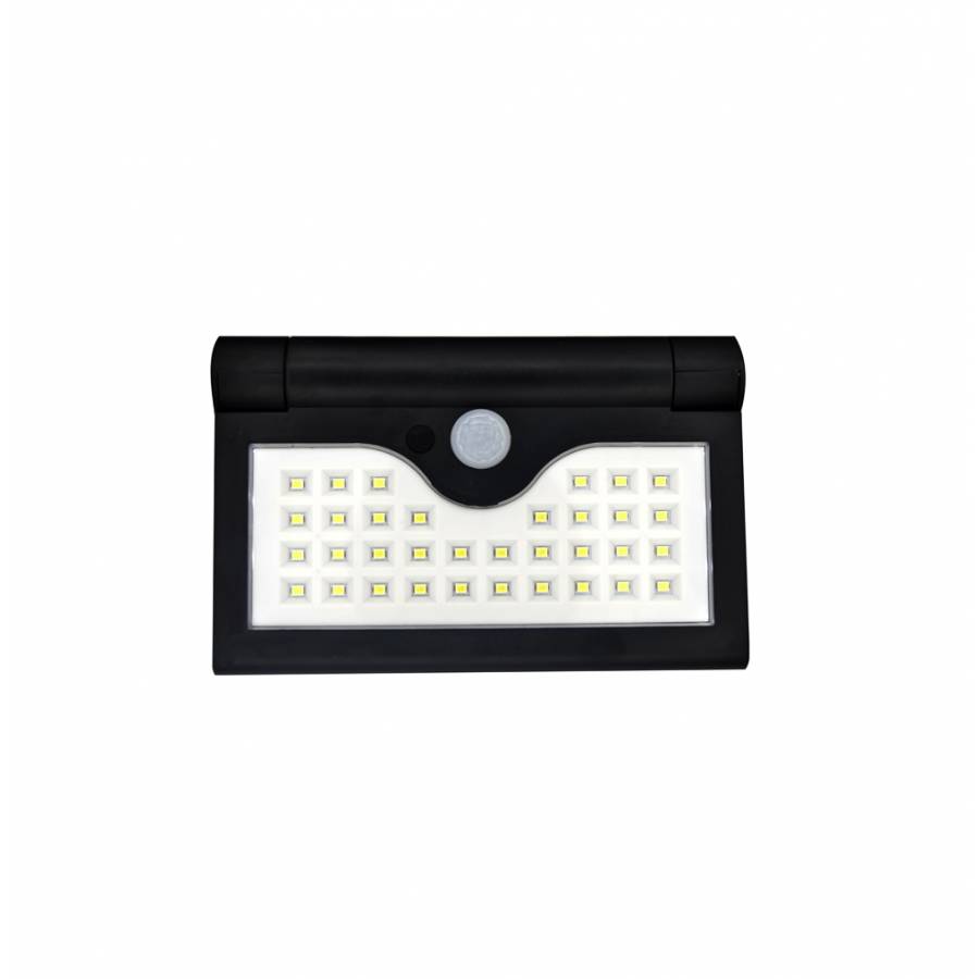 Lampa Solara Pliabila Klausstech Cu Tehnologie De Senzor De Miscare, 3 Moduri , Surse De Iluminat 34 Led, Plastic Abs, Rezistenta La Uzura , Tehnologie Waterproof Ip65, Negru