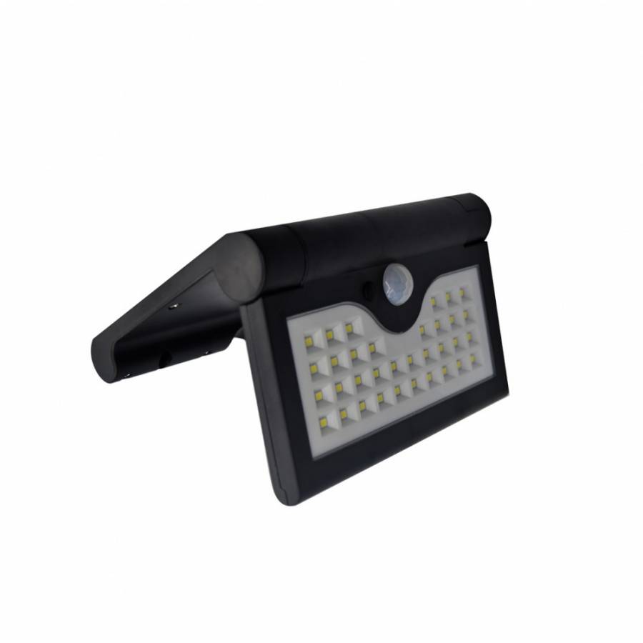 Lampa Solara Pliabila Klausstech Cu Tehnologie De Senzor De Miscare, 3 Moduri , Surse De Iluminat 34 Led, Plastic Abs, Rezistenta La Uzura , Tehnologie Waterproof Ip65, Negru