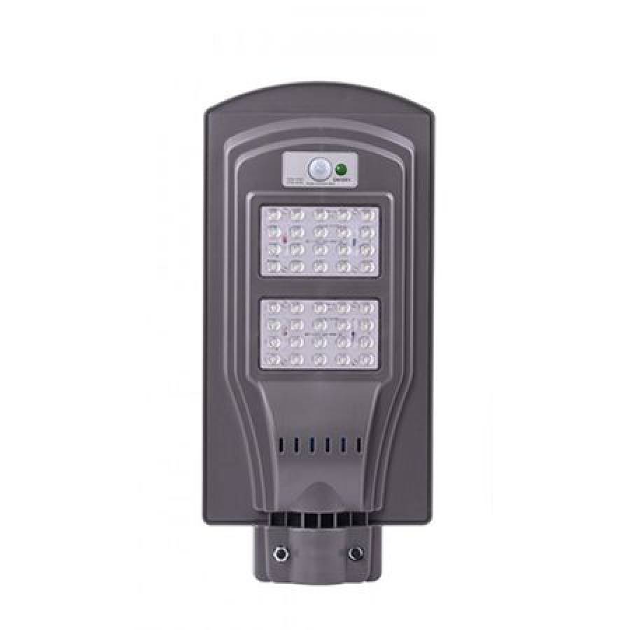 Lampa Solara Stradala Cu Panou Solar Inclus Klausstech, De Exterior , Cu Functia Waterproof , Senzor De Lumina Si De Miscare , Putere 40 W , Design Modern Si Culoare Negru