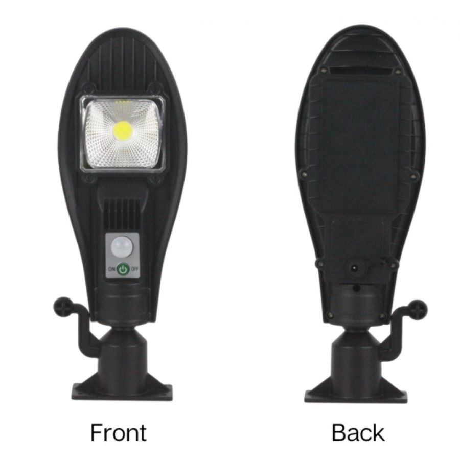 Lampa Solara Stradala Klausstech, 100w, Panou Solar Inclus, Senzor De Miscare, Durata Lunga De Viata, Autonomie Mare, Consum Scazut De Energie, Design Compact Si Ergonomic, Negru