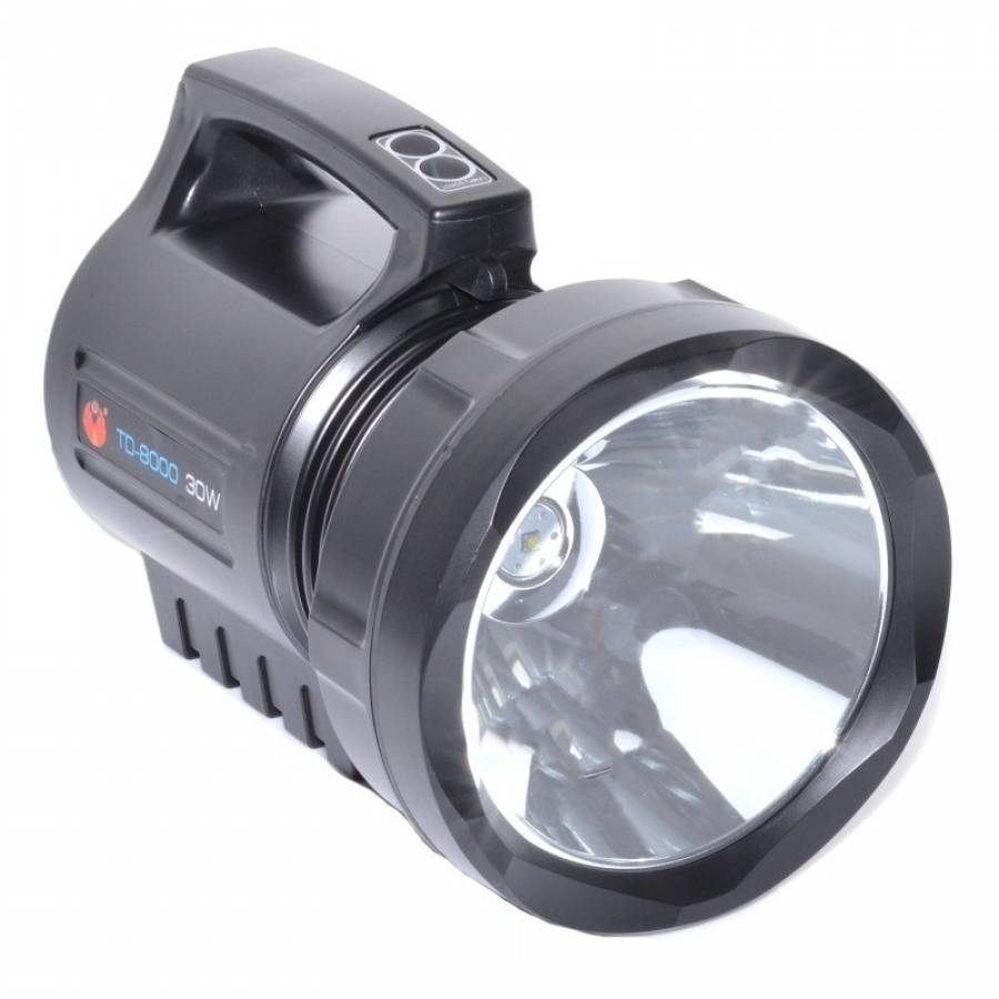 Lanterna KlaussTech Led Profesionala Cu Acumulator Li-ion, Iluminare Pana La 700 M, Material Plastic Abs, Usb Power Bank Pentru Incarcare Telefoane,  Mod Economic, Timp Incarcare 8 Ore, Ergonomic, Culoare Negru