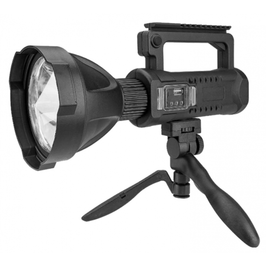 Lanterna Led Klausstech Tehnologie Powerbank, Reincarcabila, 4 Moduri Iluminare, 2500 Lumeni, 20 W, Luminare 250 M, Trepied De Sustinere, Incarcare Telefon, Negru