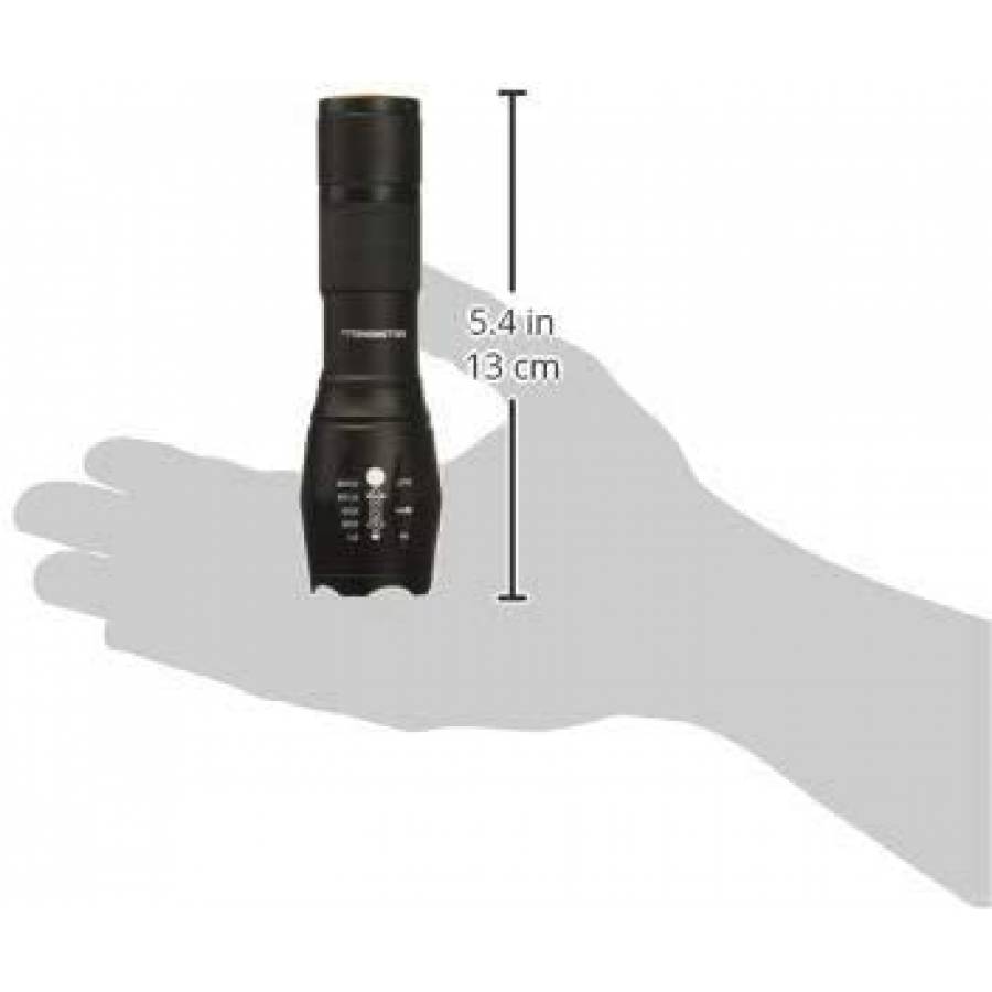 Lanterna Tactica Klausstech, 5 Moduri De Iluminare, Lumina Puternica Led, Realizata Din Aliaj Special, Dimensiuni Reduse, Design Compact, Negru